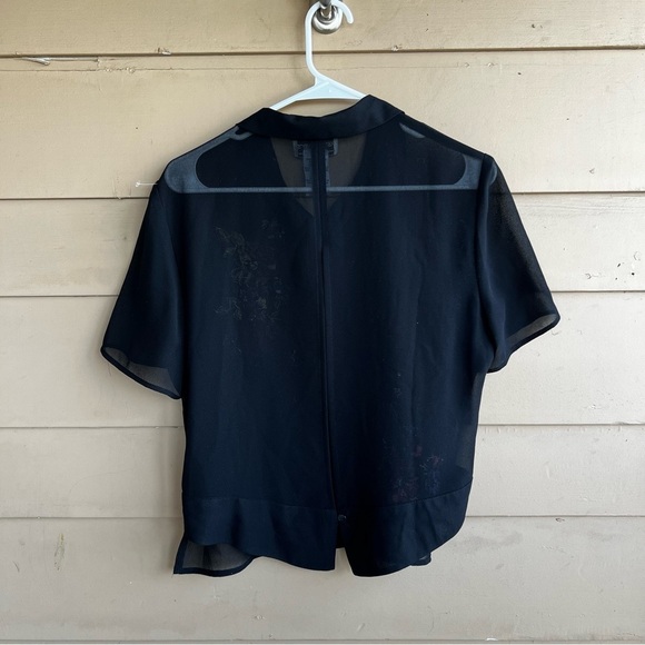 Vintage Sheer Floral Button Down Shirt - Size 10 - Picture 6 of 7